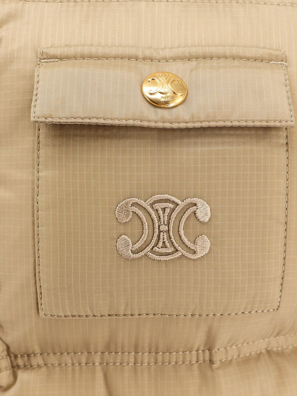 Celine Sleeveless down jacket with Triomphe patch