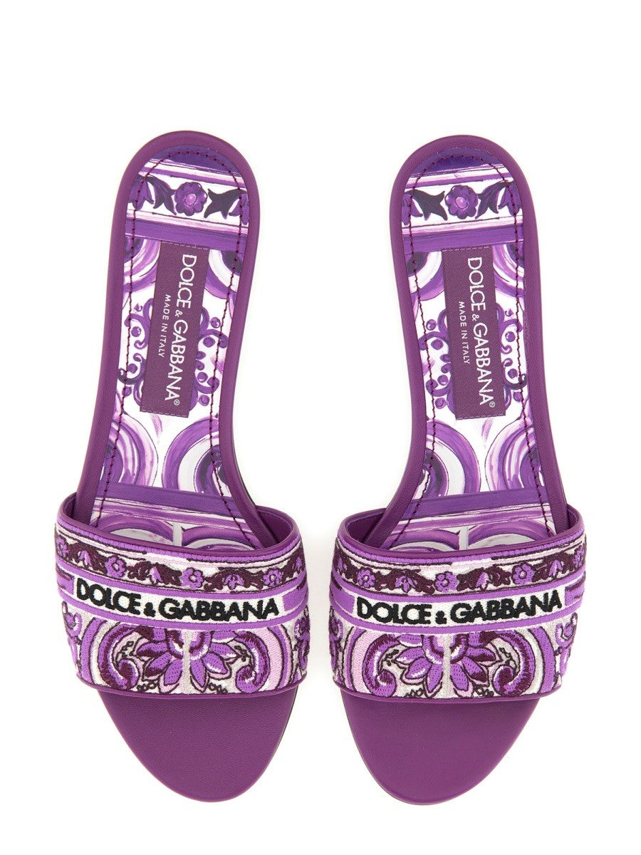Dolce & Gabbana SLIDE SANDAL WITH EMBROIDERY