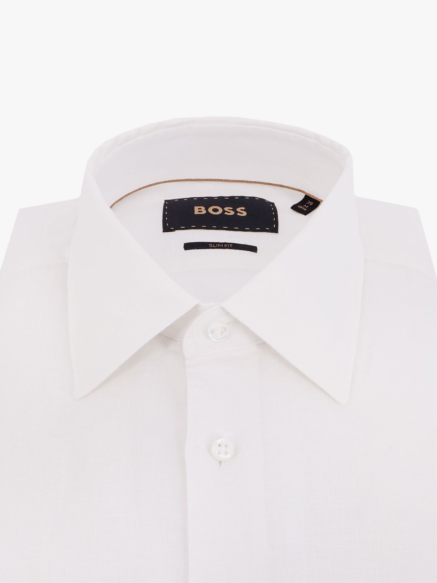 Boss قميص كتان بقصة ضيقة