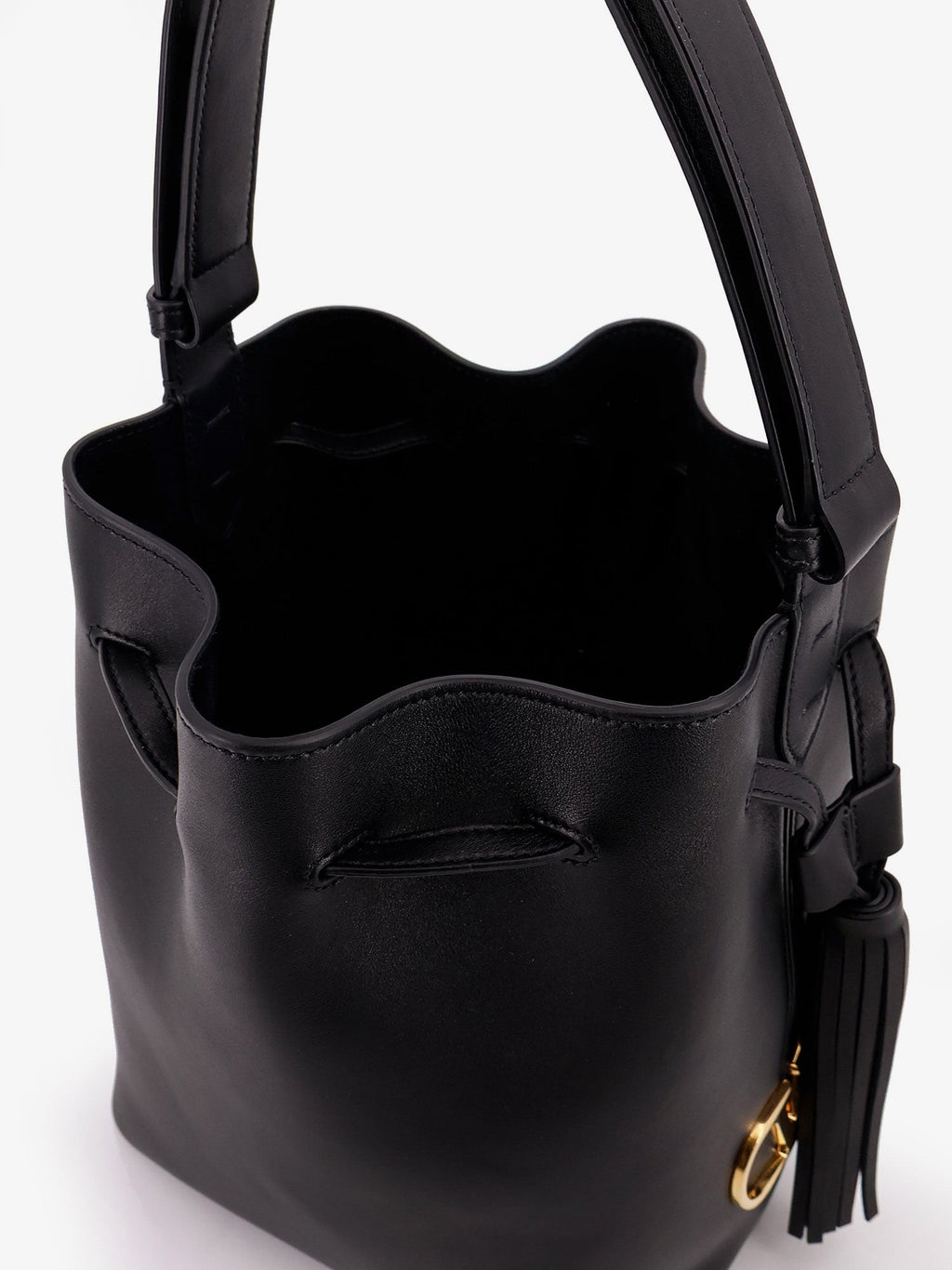 Valentino Garavani So Seau leather bucket bag with meatl Vlogo