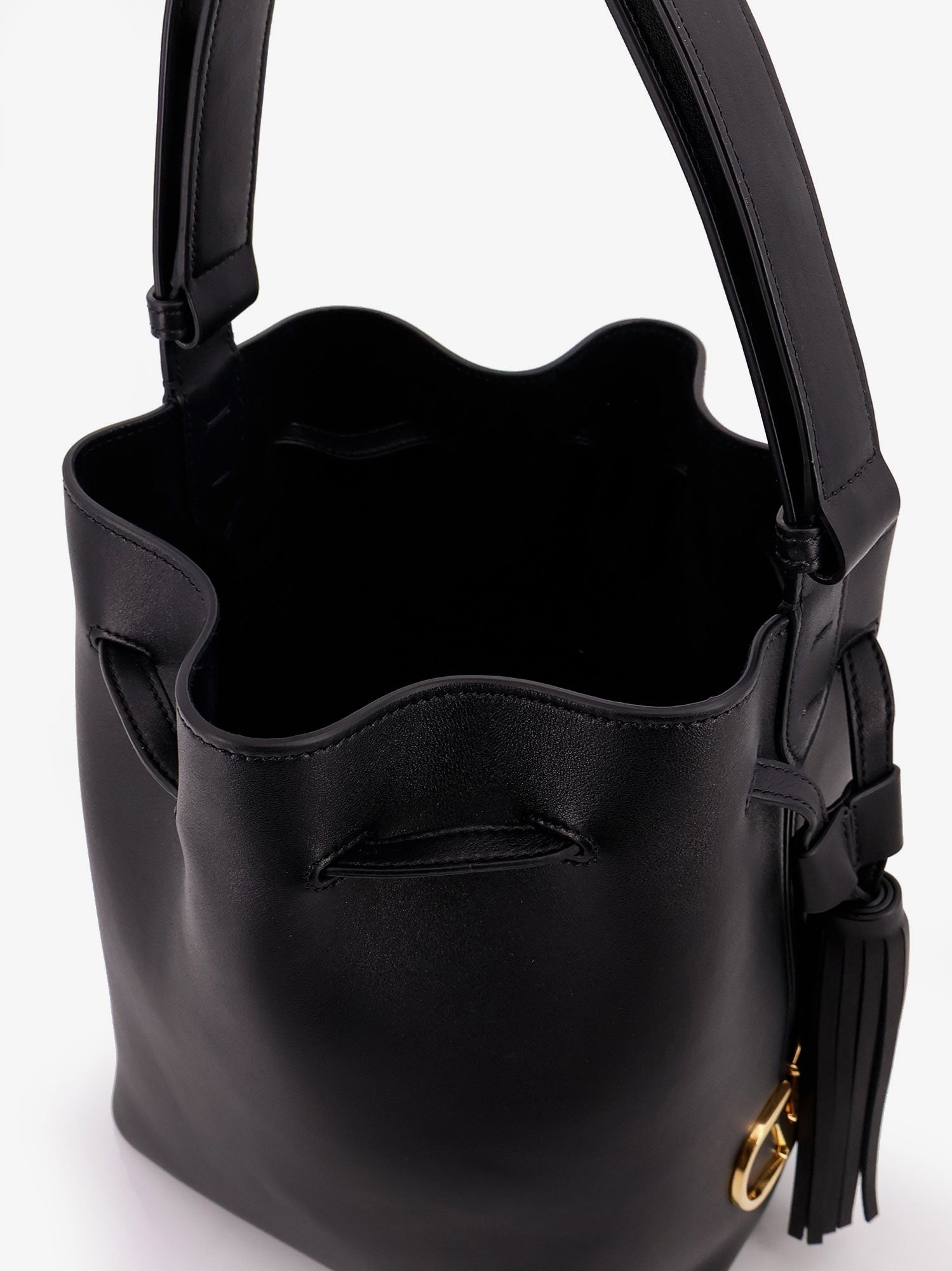 Valentino Garavani So Seau leather bucket bag with meatl Vlogo
