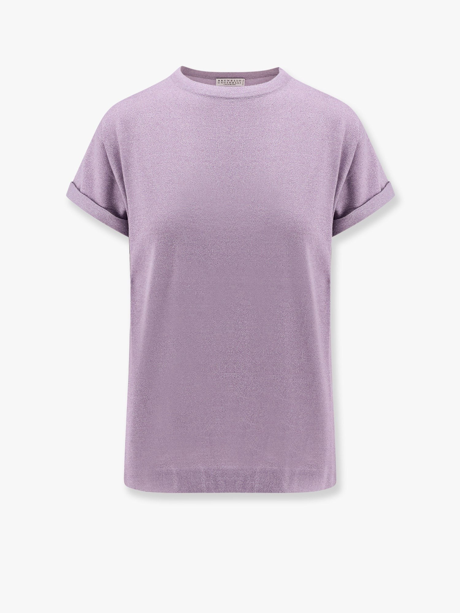 Brunello Cucinelli Glitzerndes T-Shirt aus Kaschmir und Seide