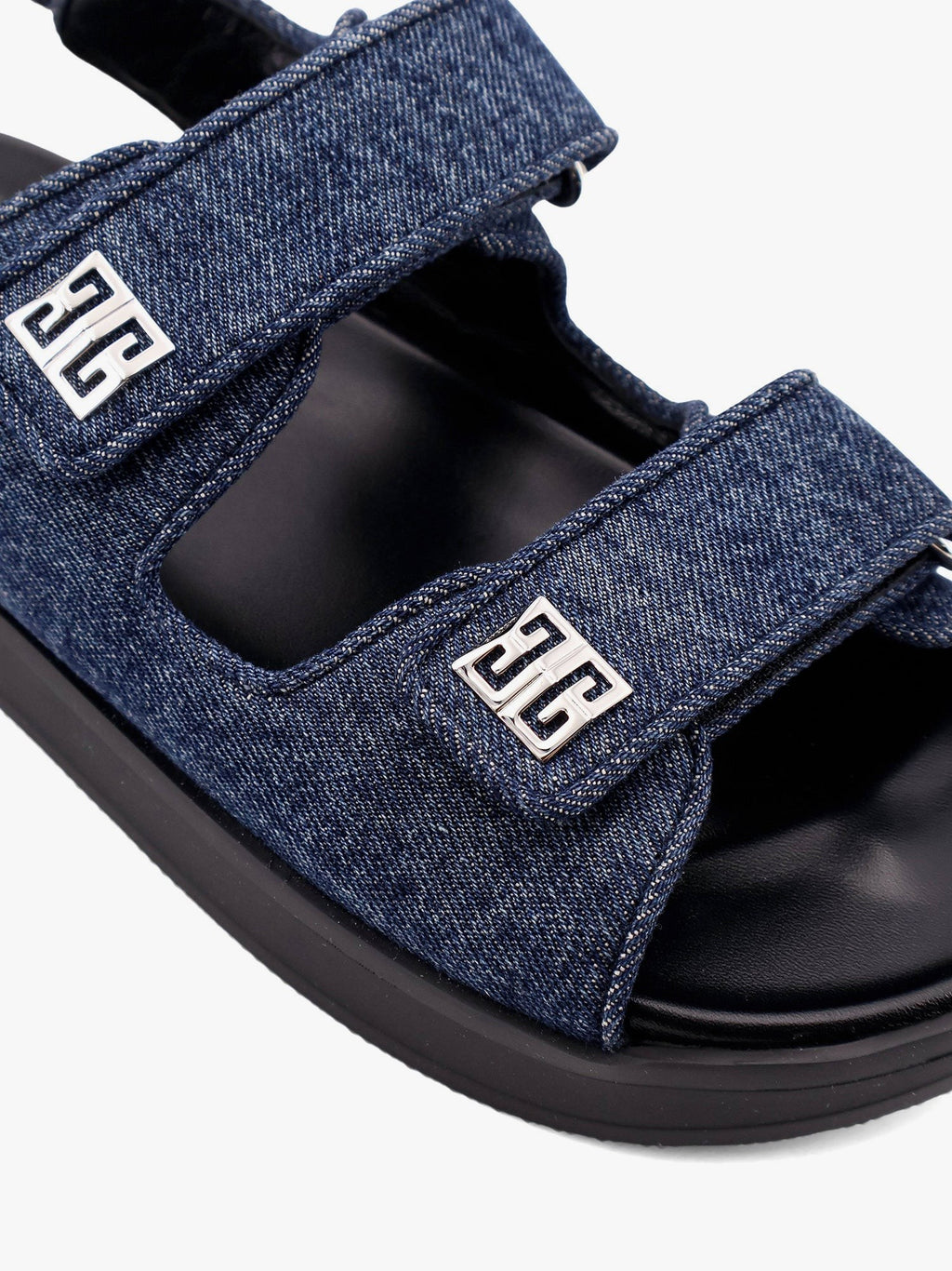 Givenchy Páskové ploché džínové sandály