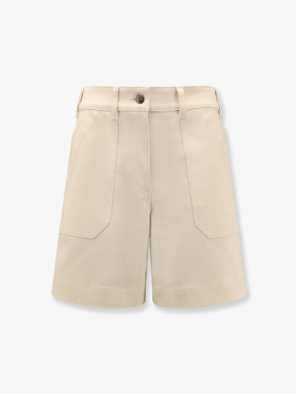Moncler Short en coton stretch avec patch maxi logo