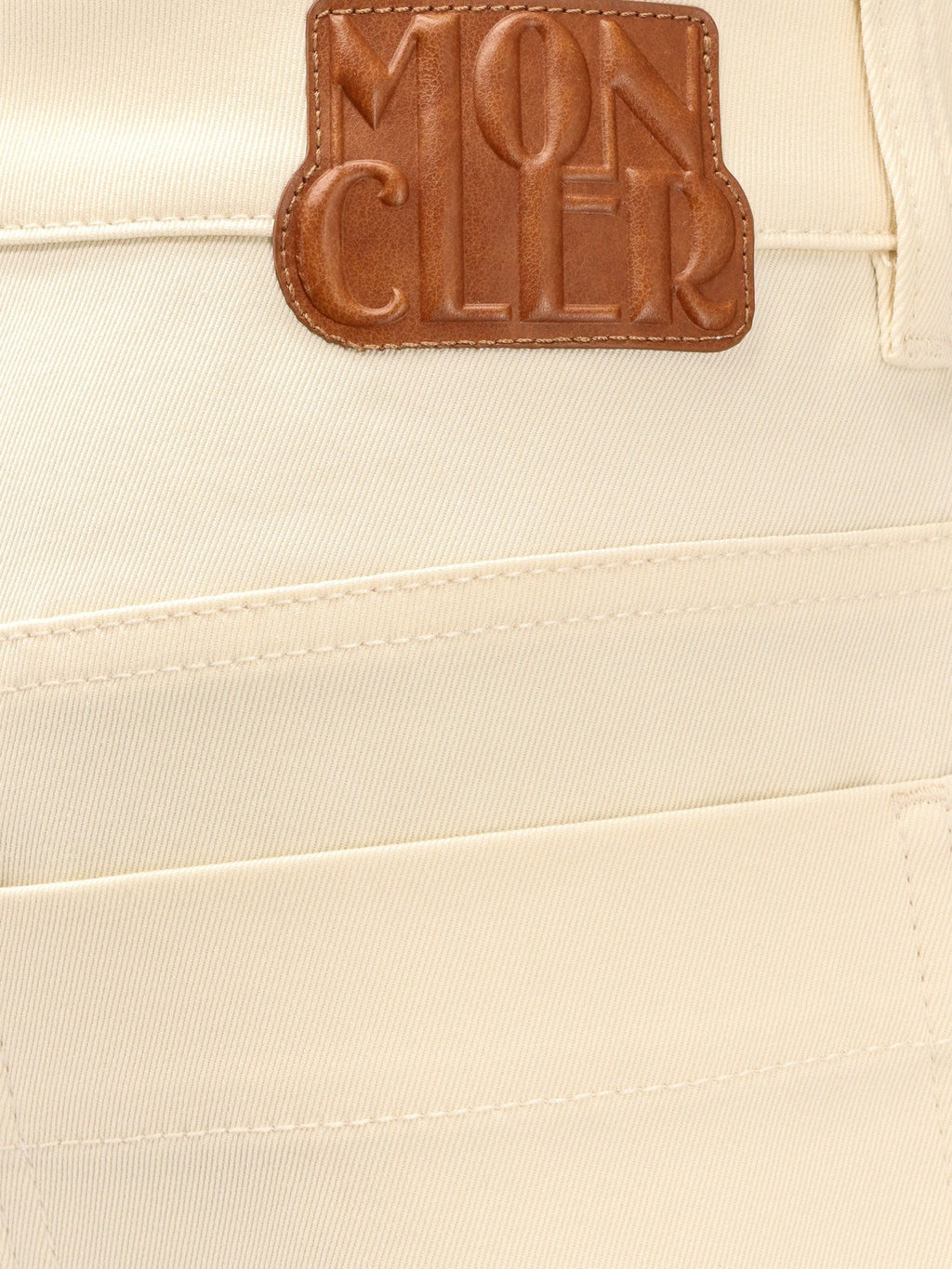 Moncler Short en coton stretch avec patch maxi logo