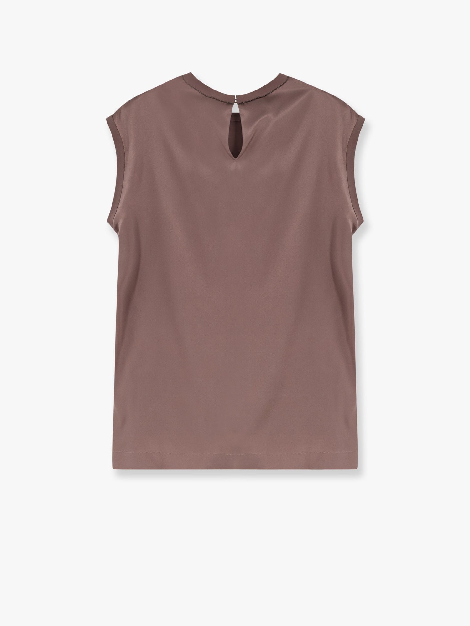 Brunello Cucinelli Stretch-Seidentop mit Monili-Detail