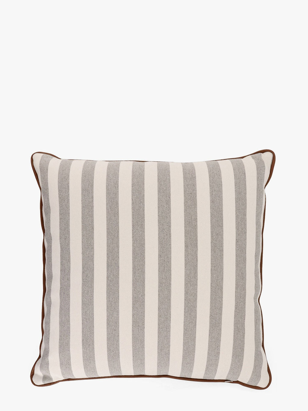 Brunello Cucinelli Gestreiftes Baumwollmisch-Kissen mit Logo