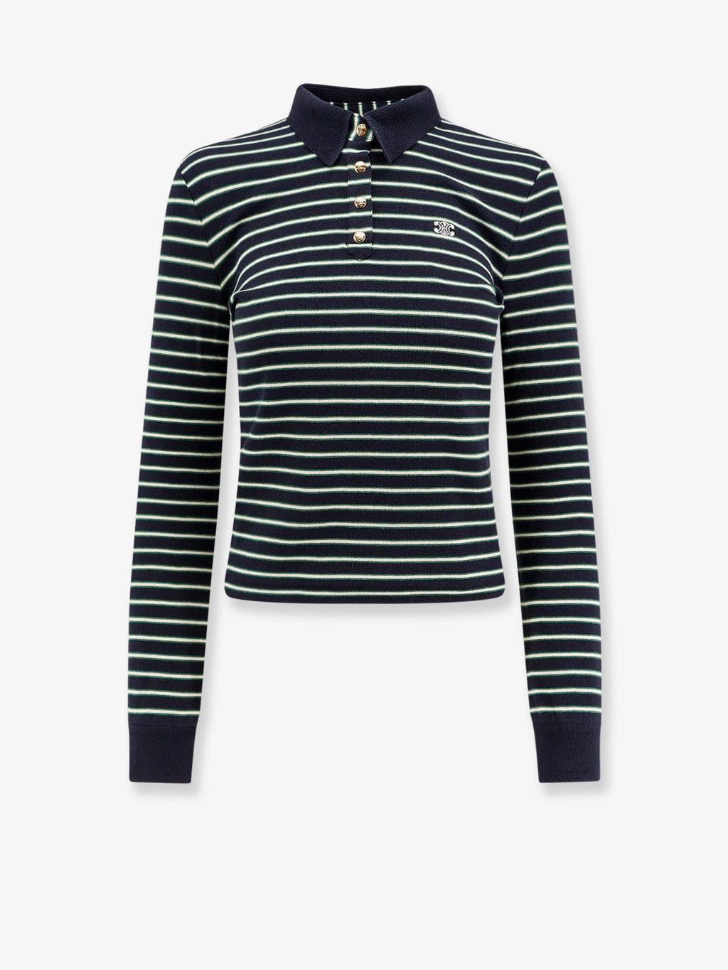 Celine pruhované bavlněné polo tričko