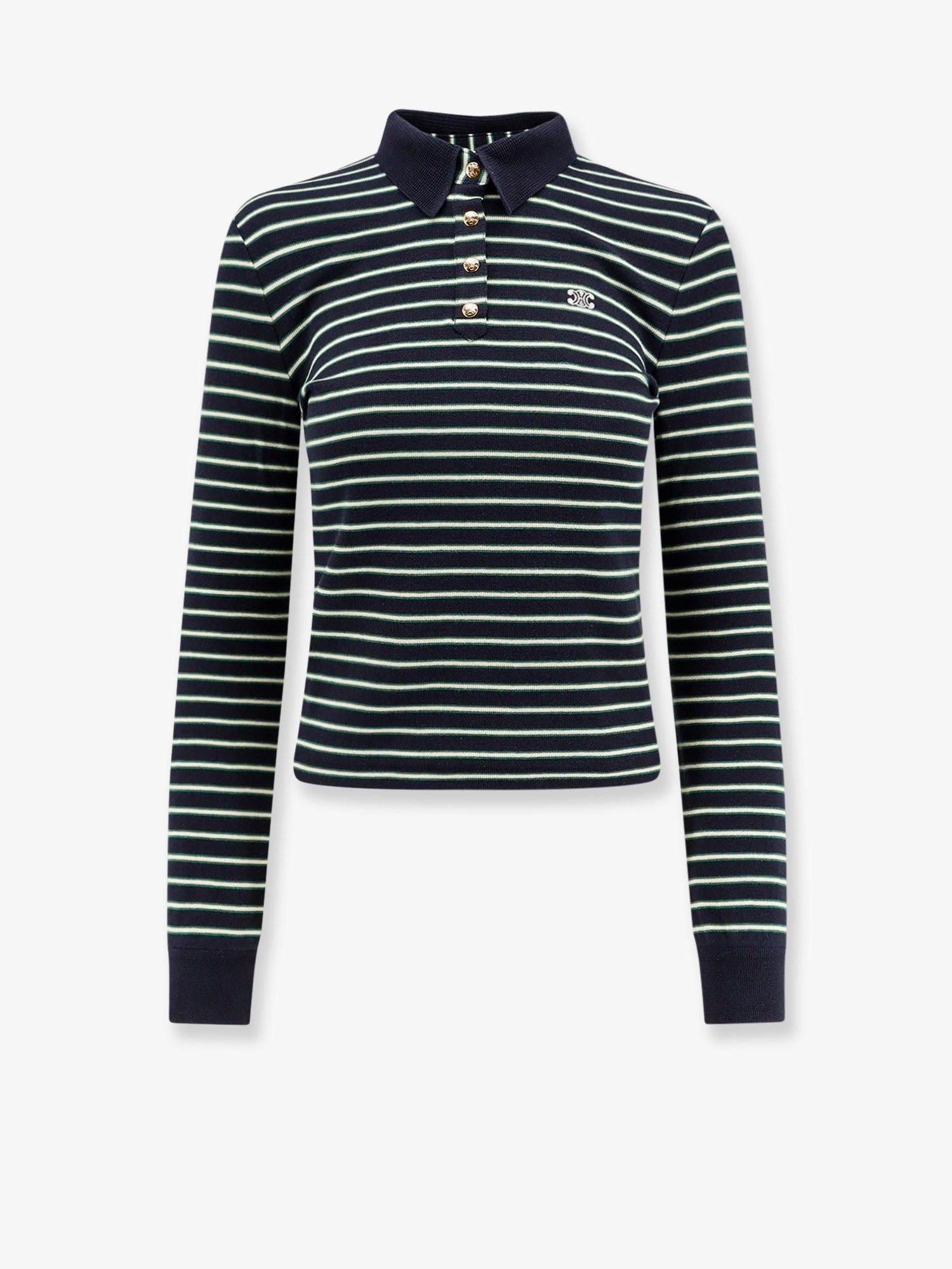 Celine pruhované bavlněné polo tričko