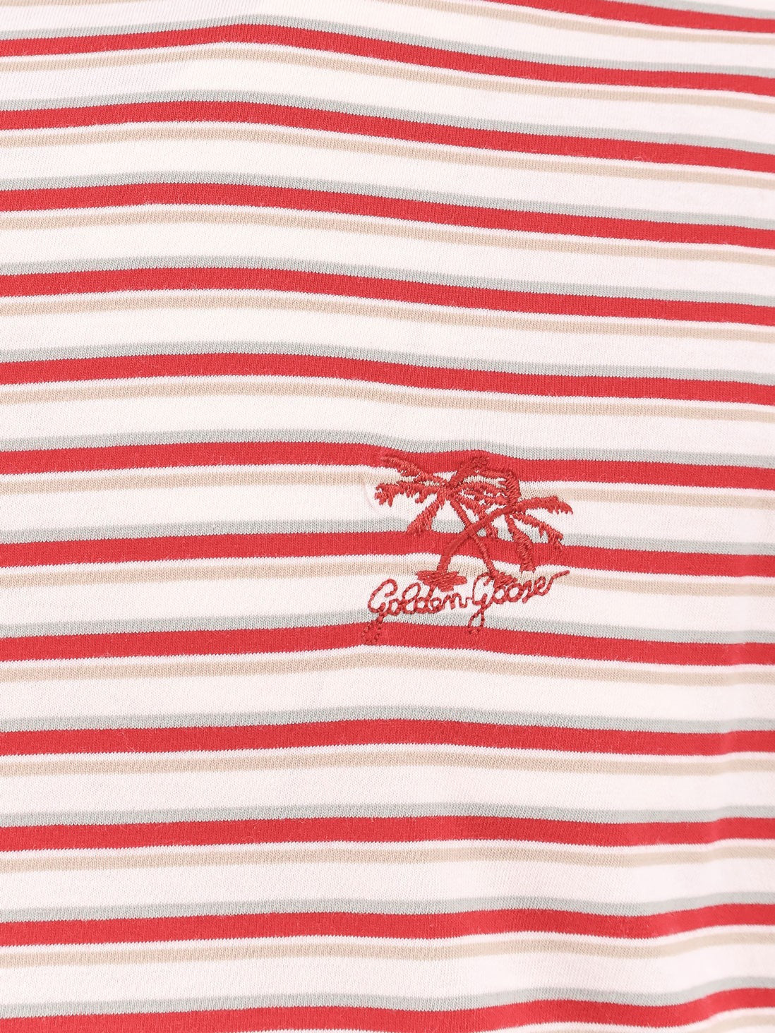 Golden Goose Deluxe Brand Striped cotton t-shirt with logo