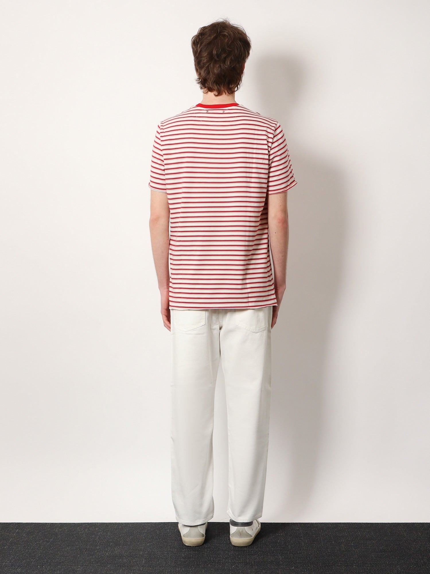 Golden Goose Deluxe Brand Striped cotton t-shirt with logo