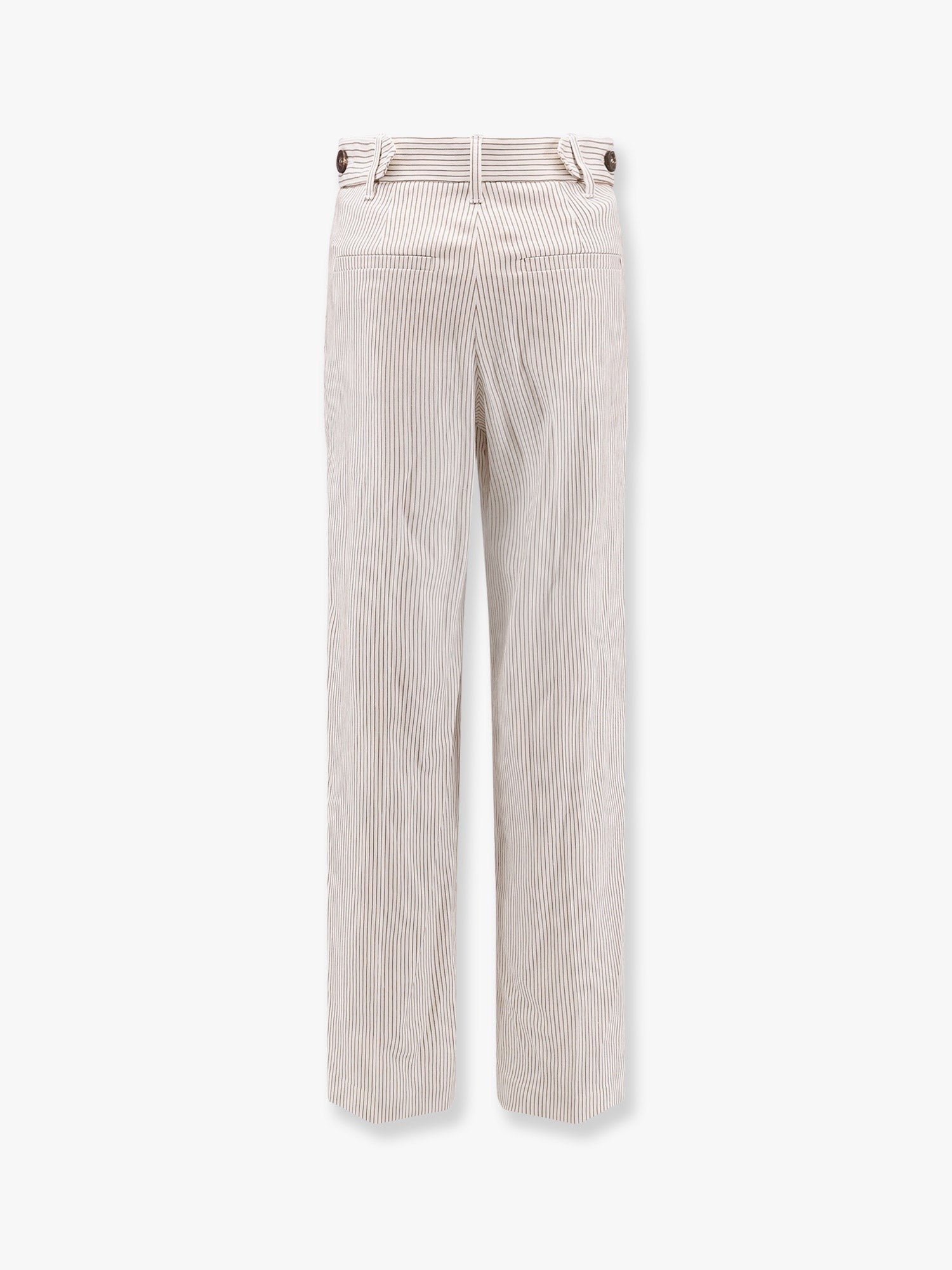 Brunello Cucinelli Pantalones de lino y algodón a rayas