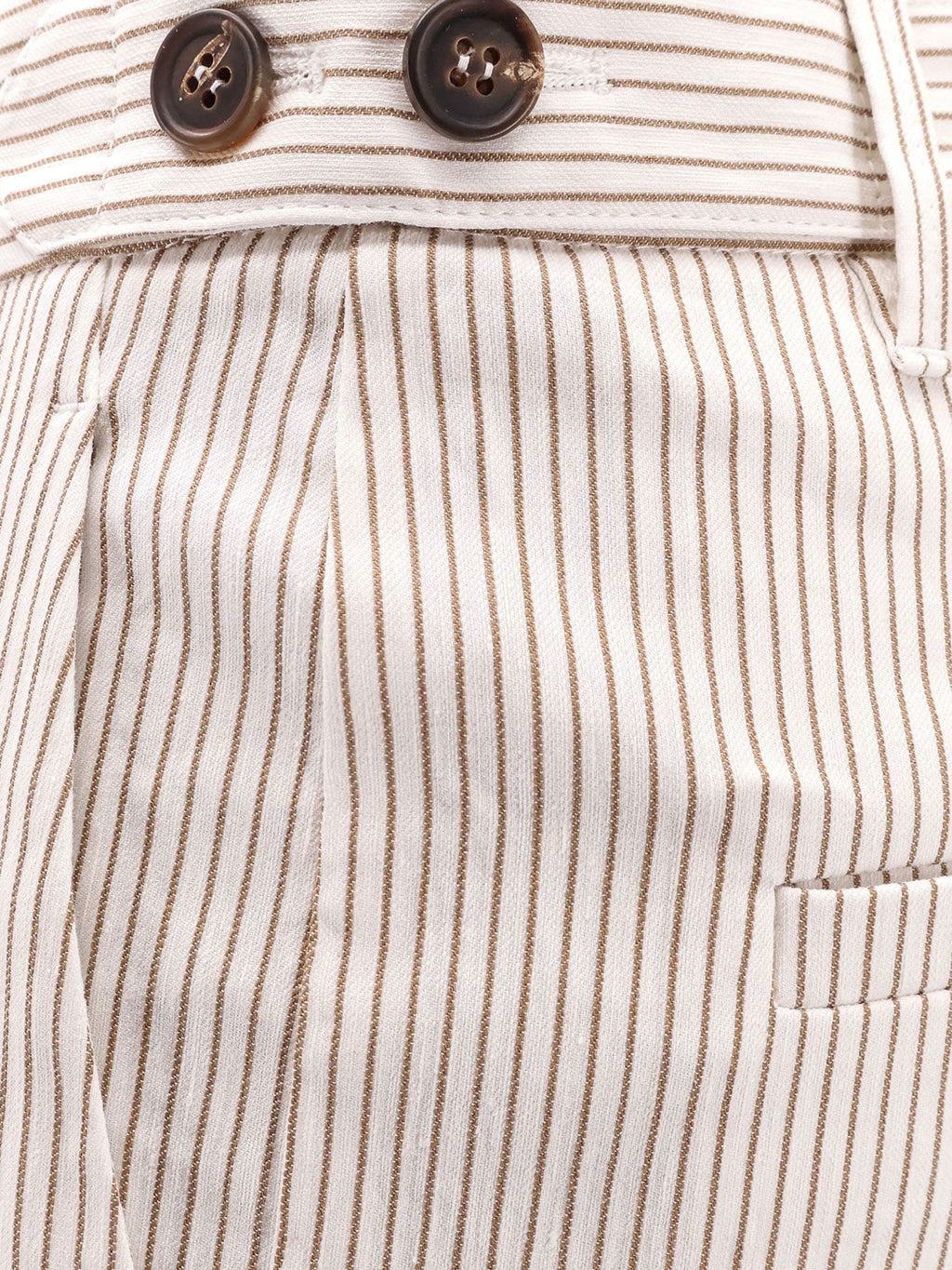 Brunello Cucinelli بنطال مخطط من الكتان والقطن