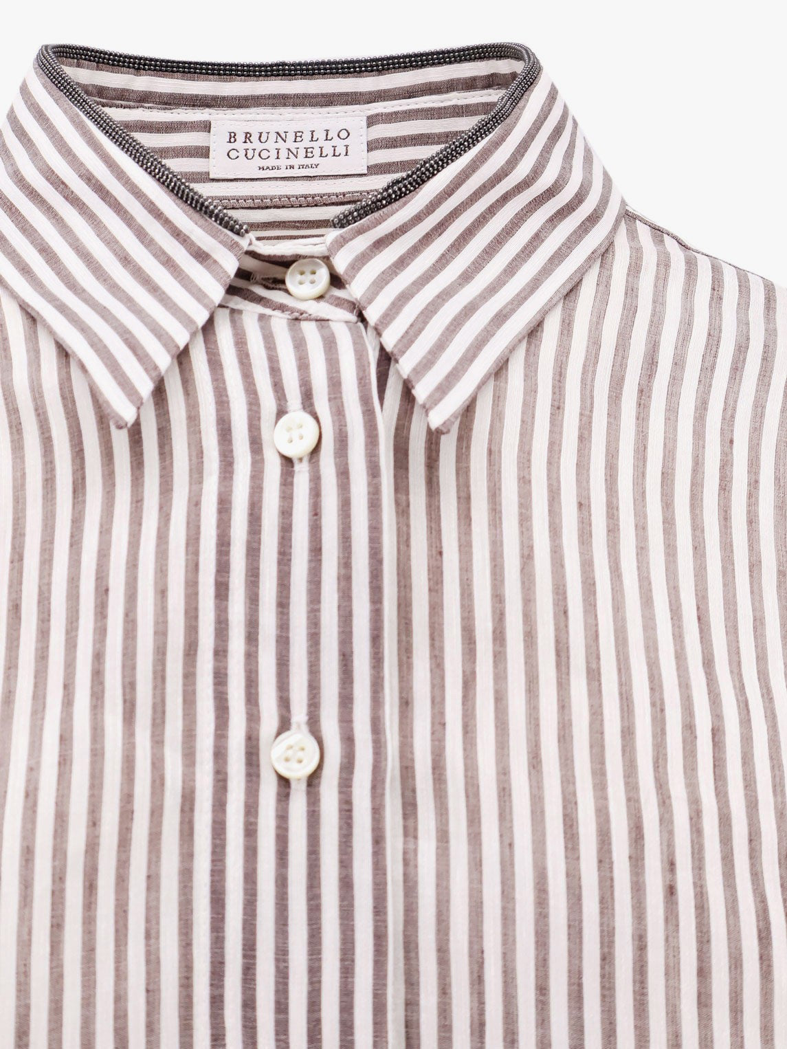 Brunello Cucinelli Striped linen and silk shirt