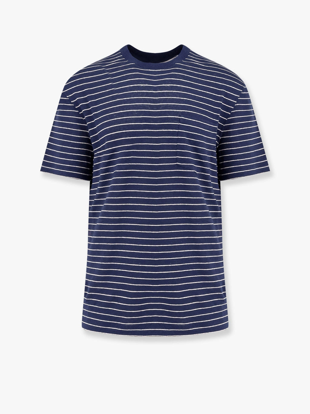 Brunello Cucinelli Ριγέ T-shirt από λινό ελαστικό ζέρσεϊ