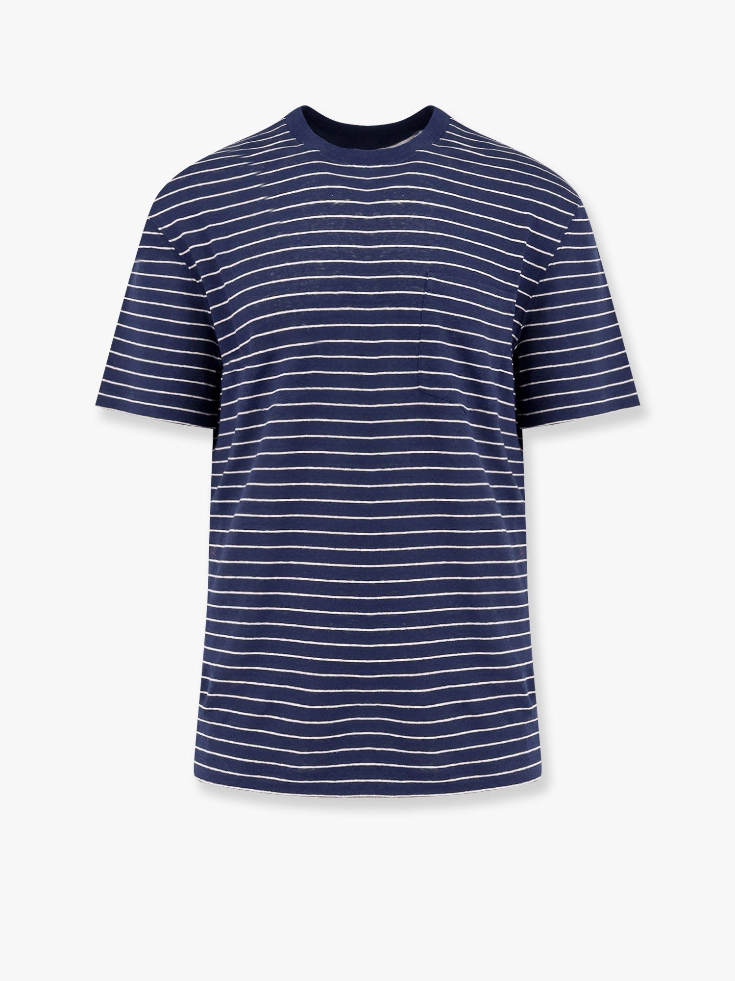 Brunello Cucinelli Gestreiftes Stretch-Leinen-Jersey-T-Shirt