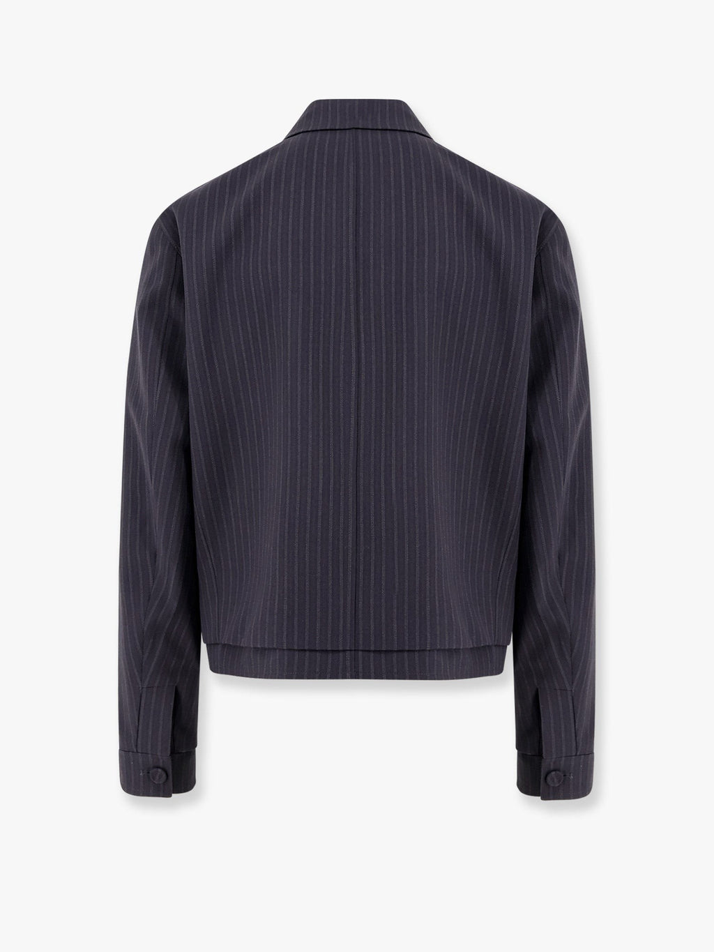 Dior Giacca in lana a righe con colletto semi-francese