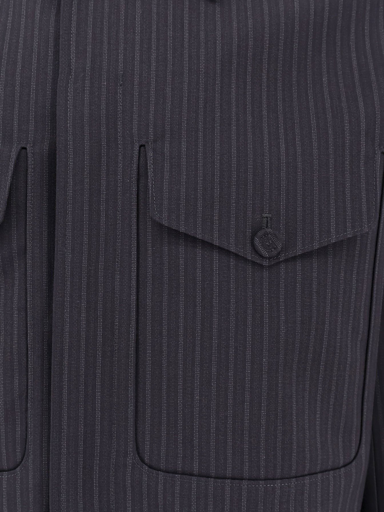 Dior Giacca in lana a righe con colletto semi-francese