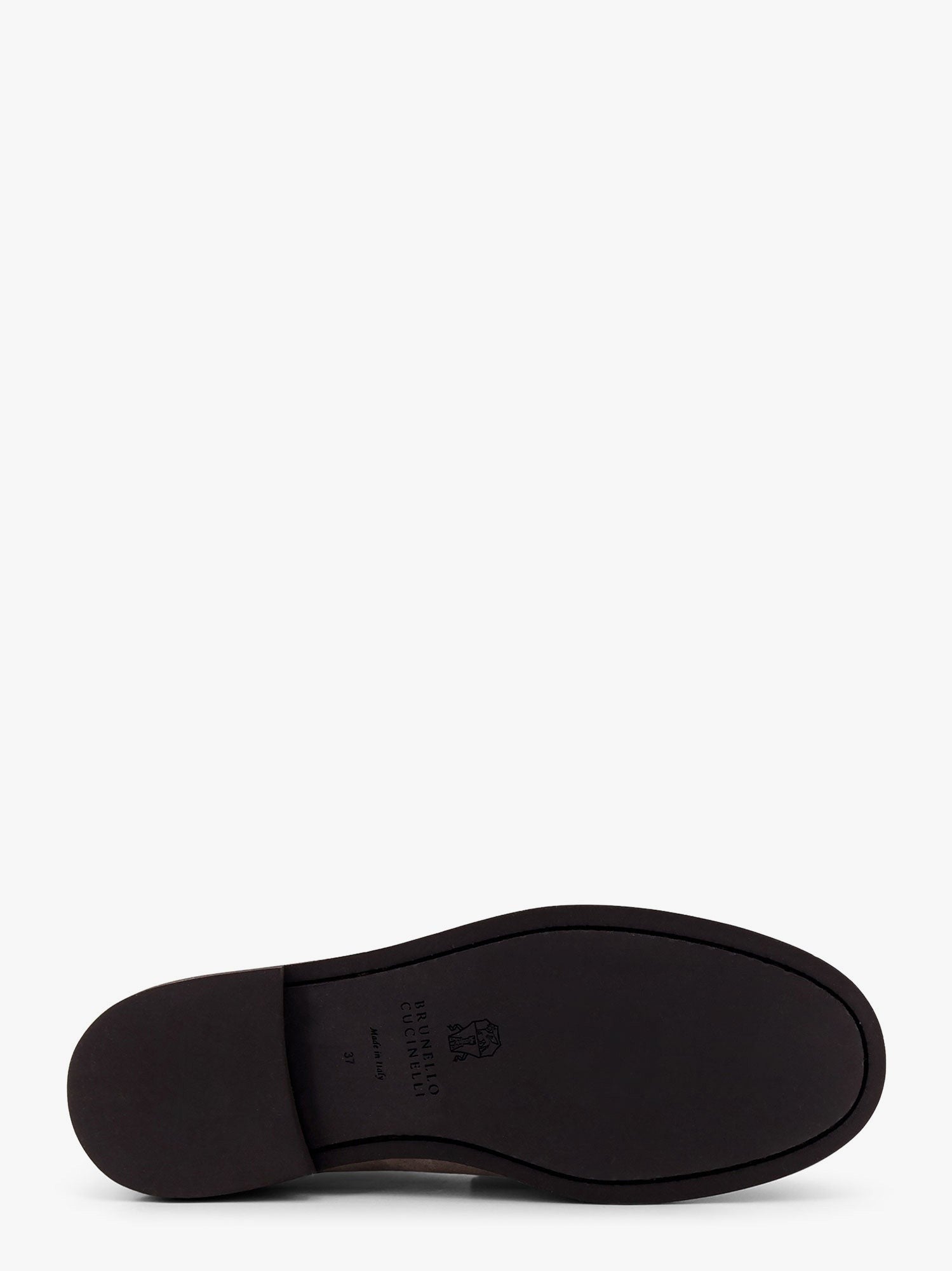 Brunello Cucinelli Suede and leather loafer with monili detail