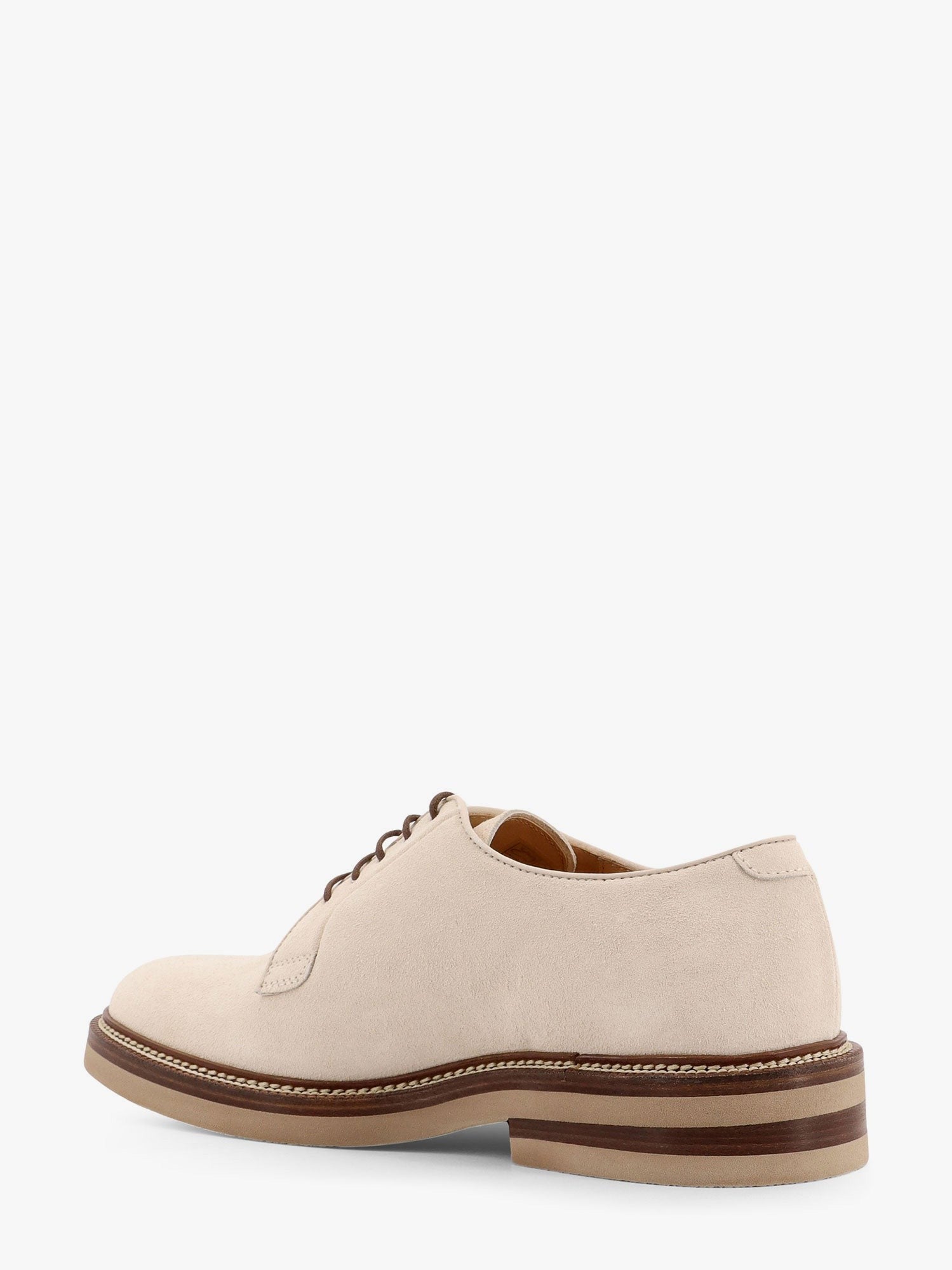 Brunello Cucinelli Zapato de ante con cordones y entresuela en contraste
