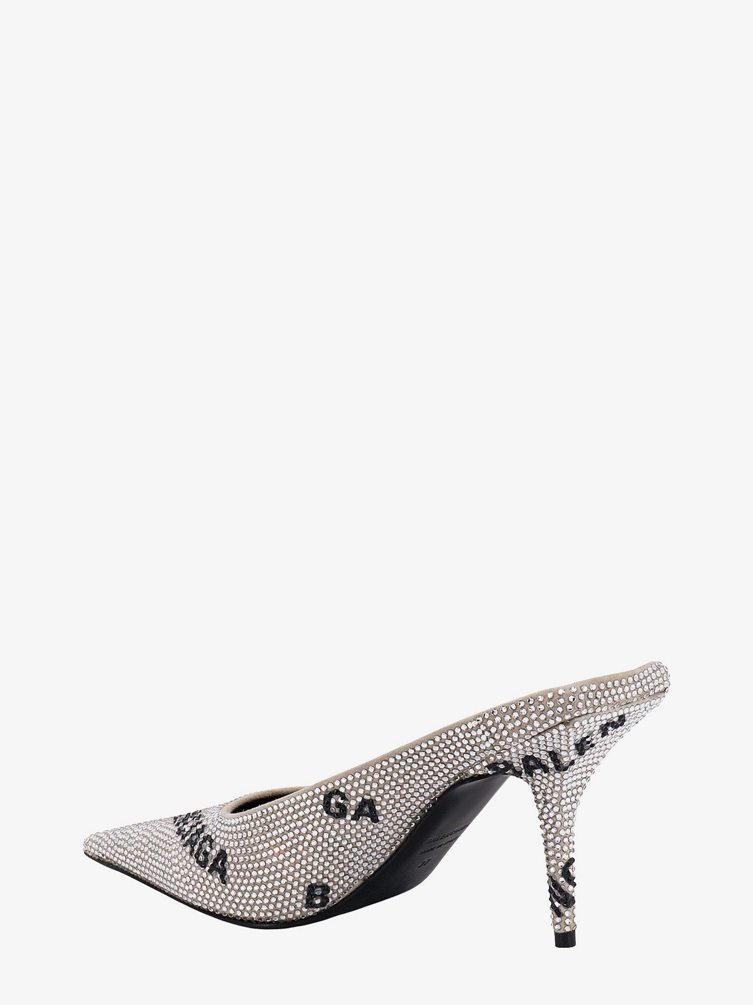 Balenciaga Mule i semsket skinn med heldekkende rhinsteiner
