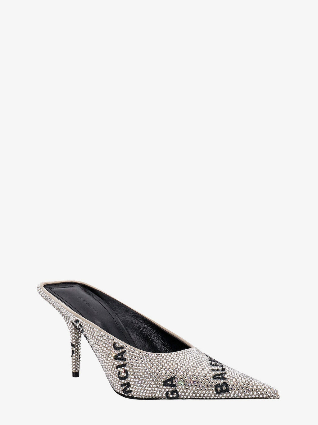 Balenciaga Mule i semsket skinn med heldekkende rhinsteiner