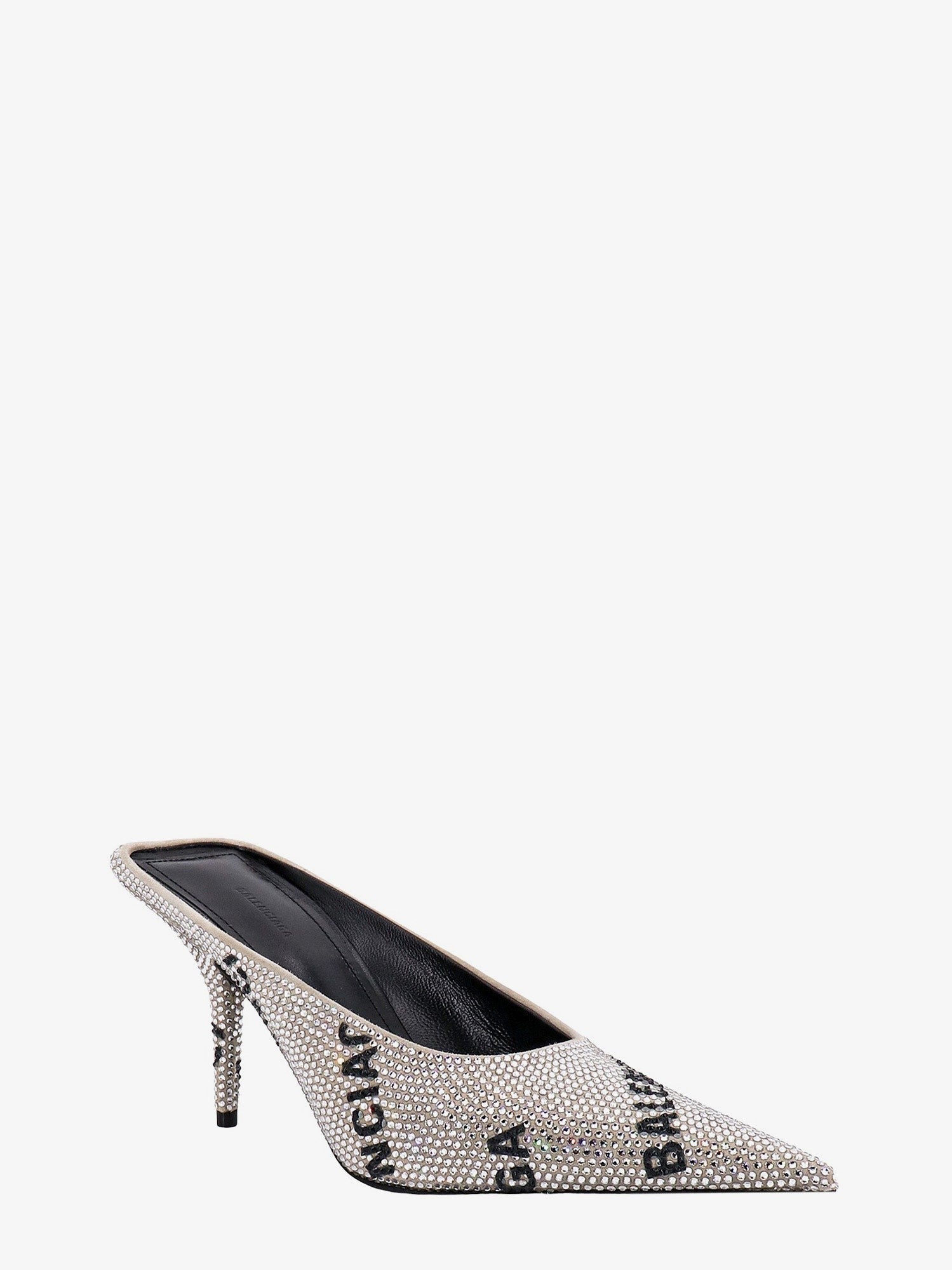 Balenciaga Mule i semsket skinn med heldekkende rhinsteiner