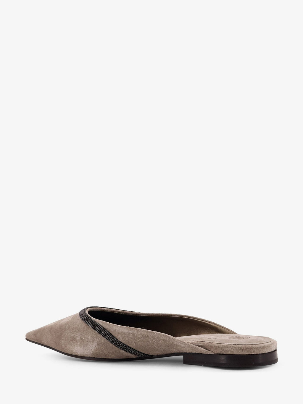 Brunello Cucinelli Suede mule with Monili detail