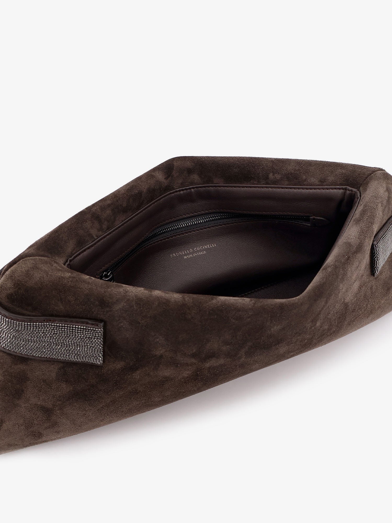 ハンドバッグ BRUNELLO CUCINELLI Suede pochette Monili Corvino Brunello Cucinelli Suede pochette with Monili detail in
