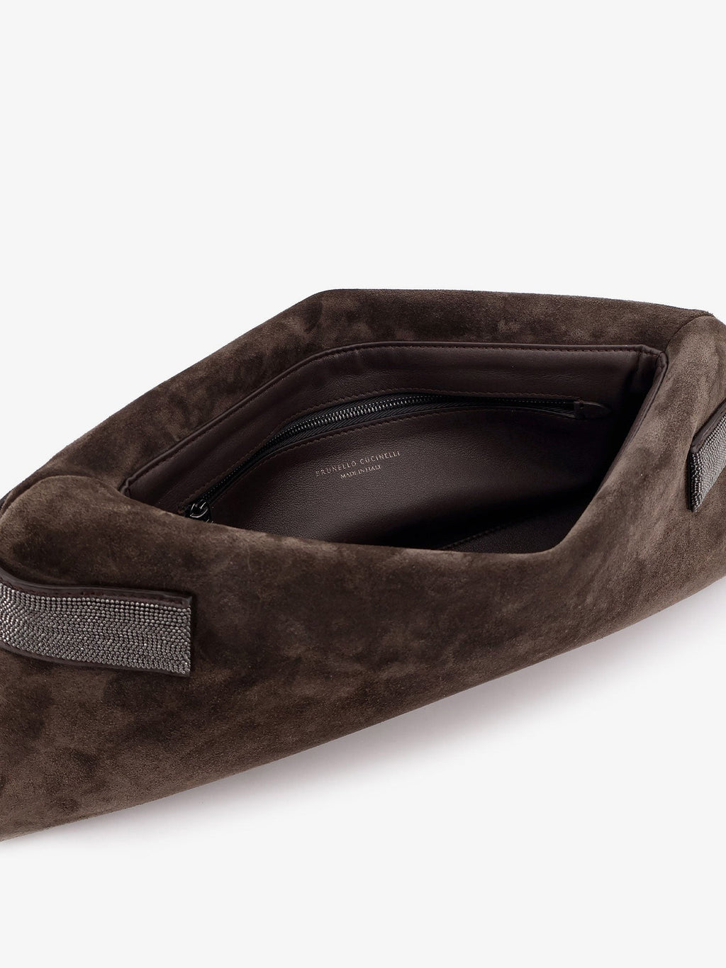 Brunello Cucinelli Wildleder-Pochette mit Monili-Detail