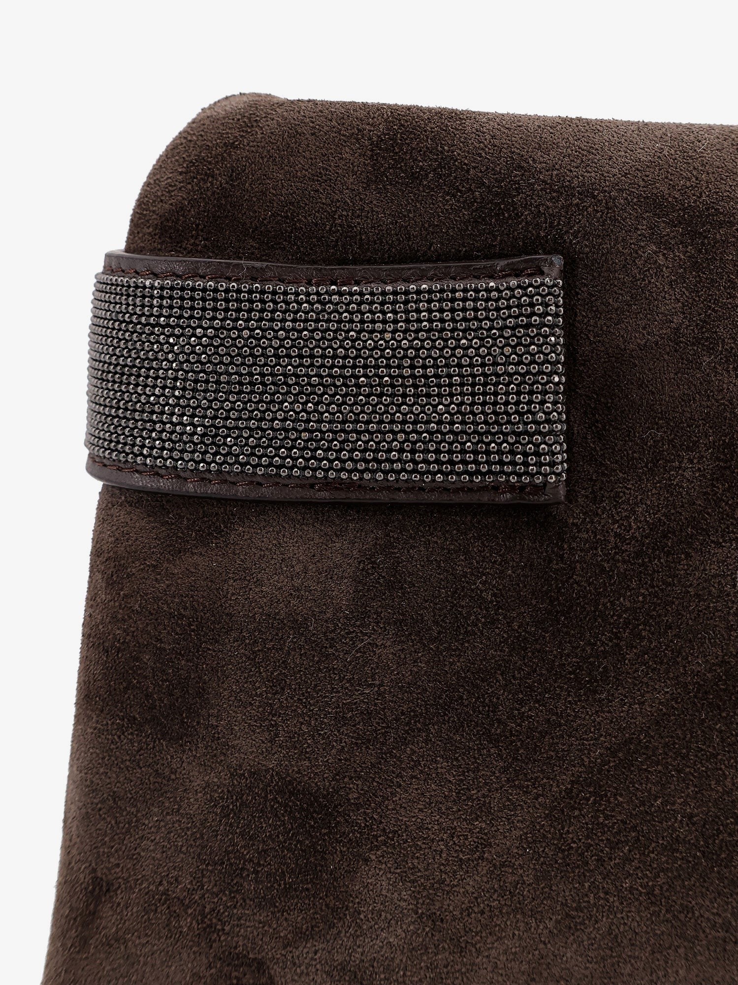ハンドバッグ BRUNELLO CUCINELLI Suede pochette Monili Corvino Brunello Cucinelli Suede pochette with Monili detail in