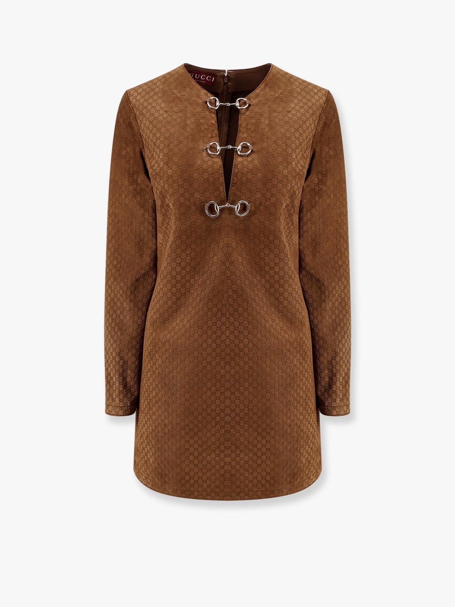Gucci Robe courte en daim avec motif GG sur toute la surface
