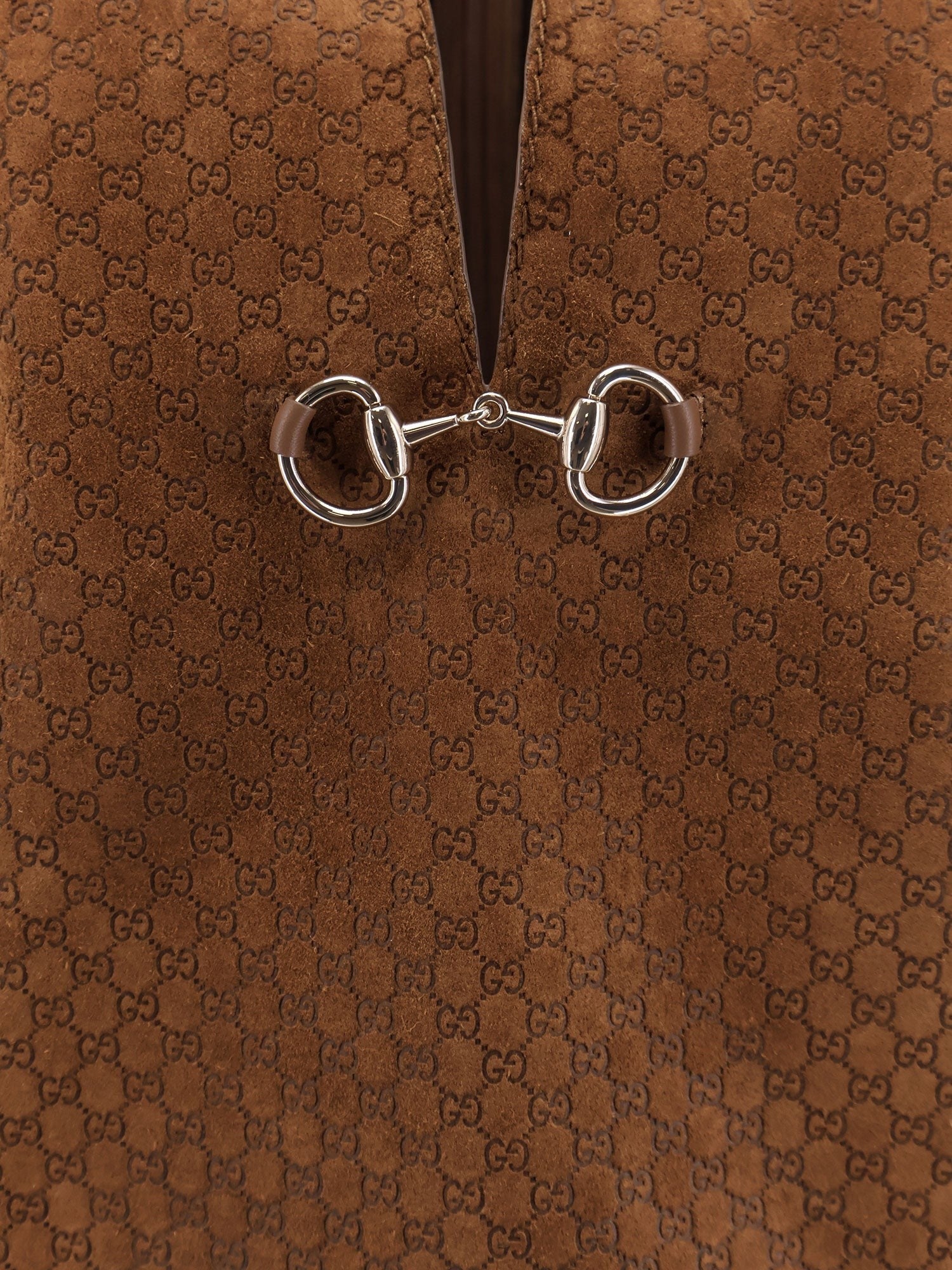 Gucci Robe courte en daim avec motif GG sur toute la surface