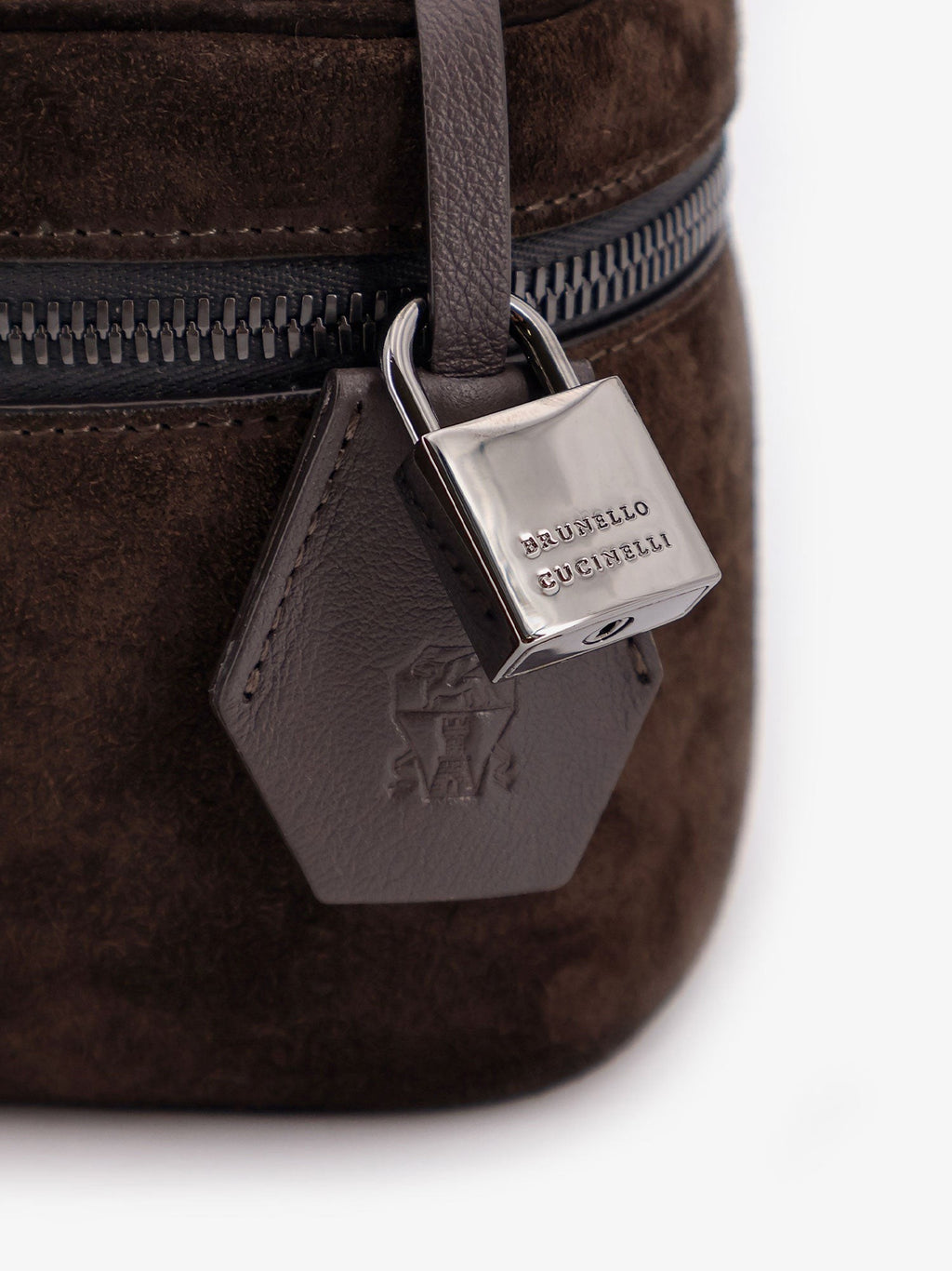 Τσάντα ώμου από σουέτ Brunello Cucinelli