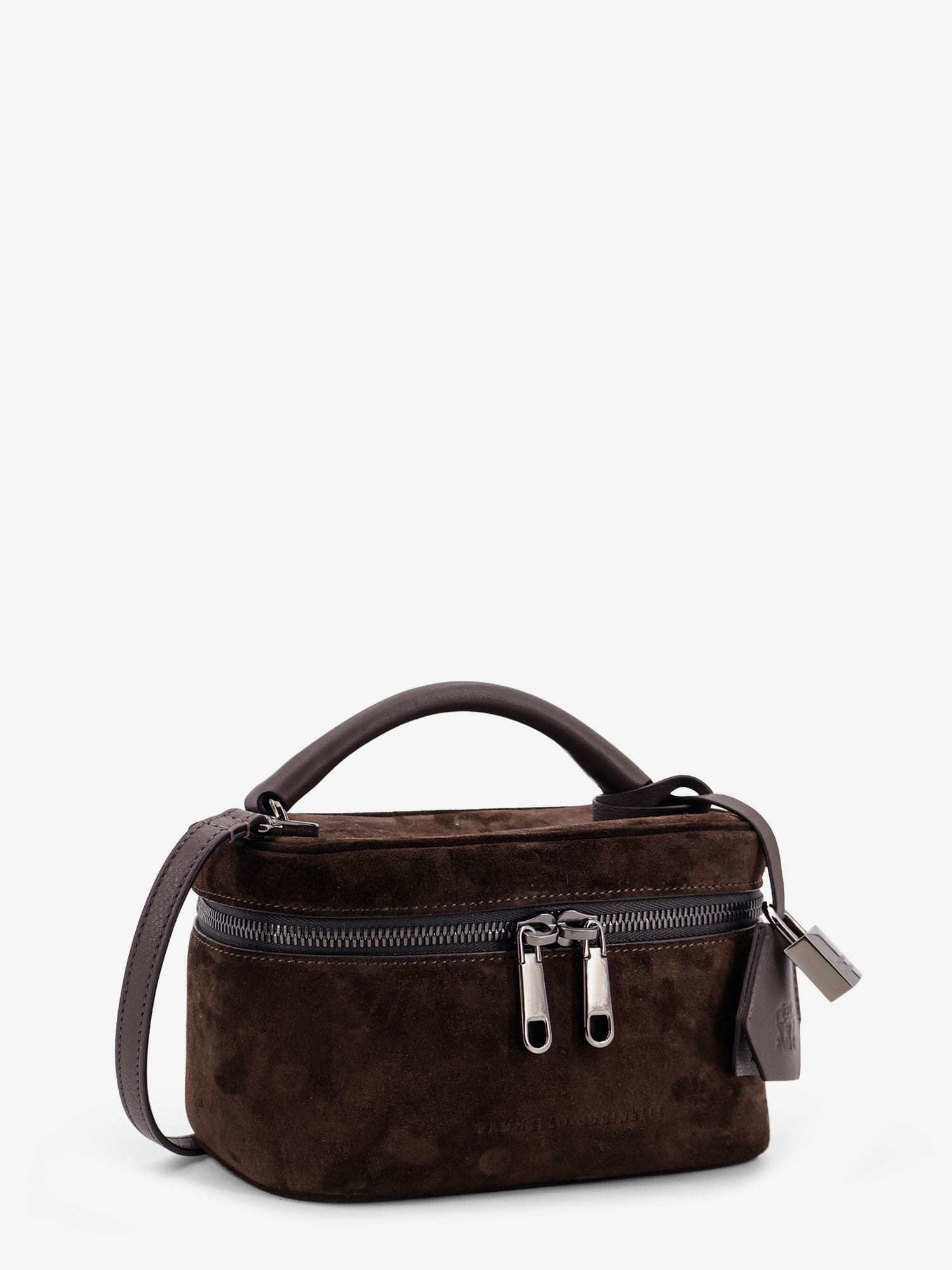 Τσάντα ώμου από σουέτ Brunello Cucinelli