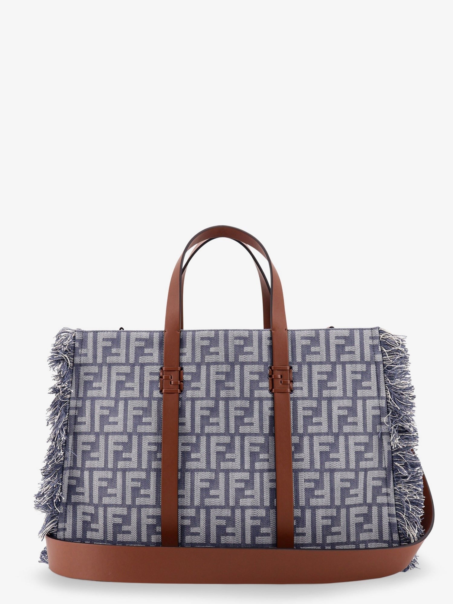 Fendi Summer Tote FF žakárová látková taška přes rameno s třásněmi