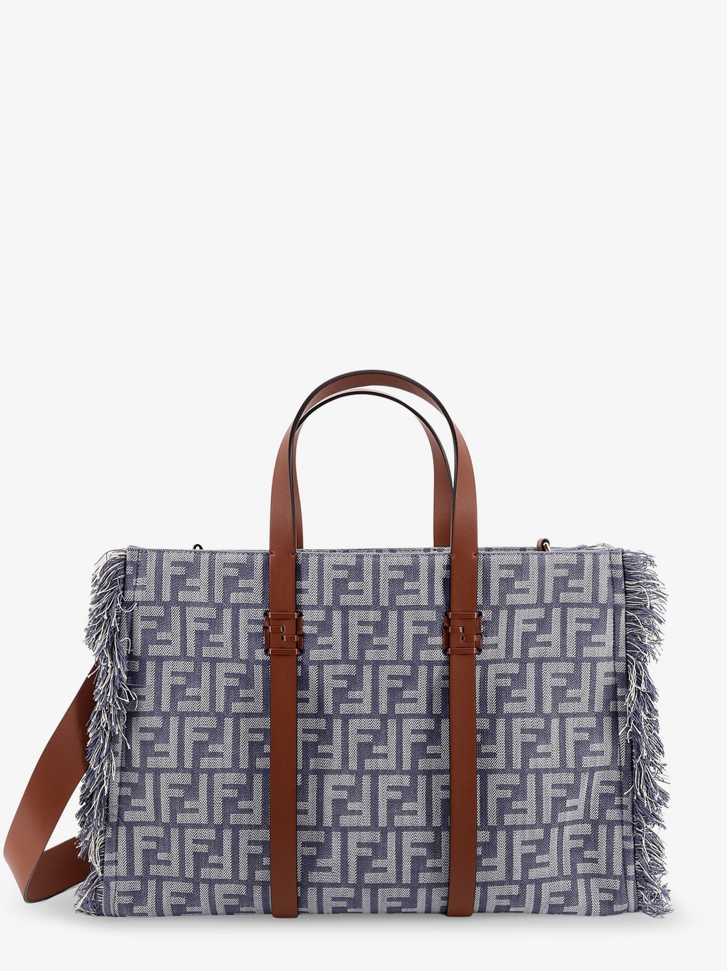 Fendi Summer Tote FF žakárová látková taška přes rameno s třásněmi