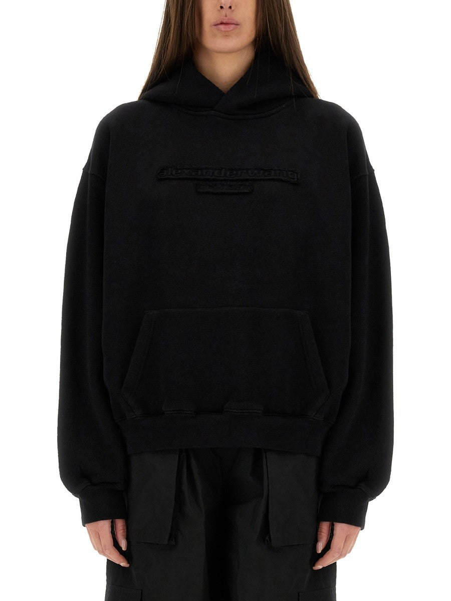 Alexander Wang SWEATSHIRT WITH EMBOSSED LOGO