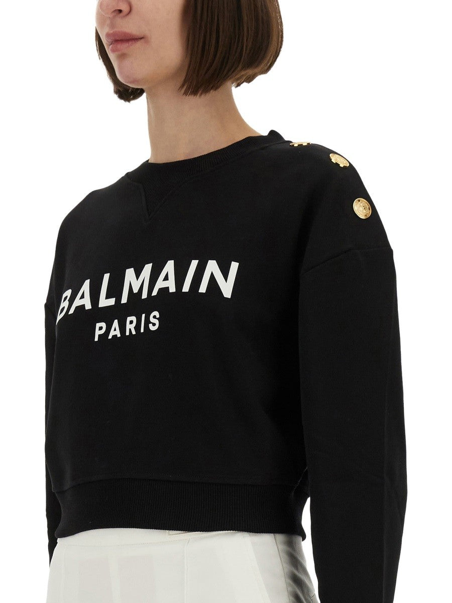 Balmain MIKINA S POTISKEM LOGA