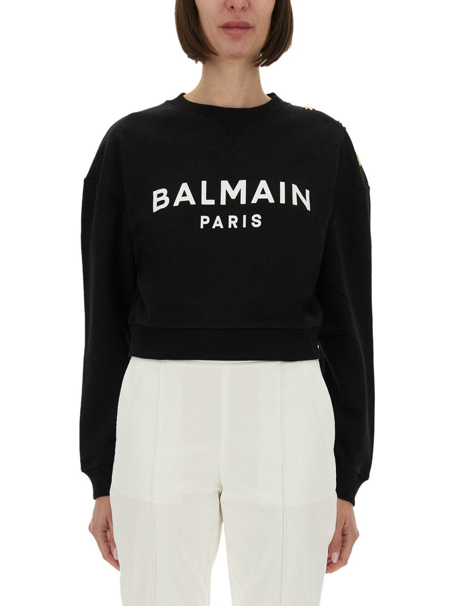 Balmain MIKINA S POTISKEM LOGA