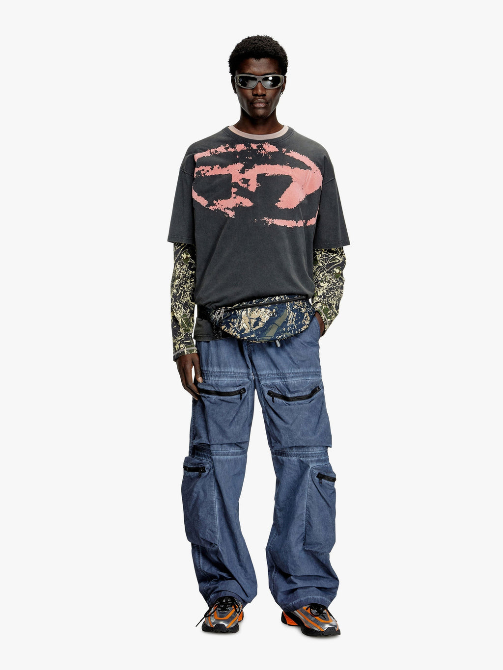 Diesel T-boxt tričko s opotřebovaným efektem