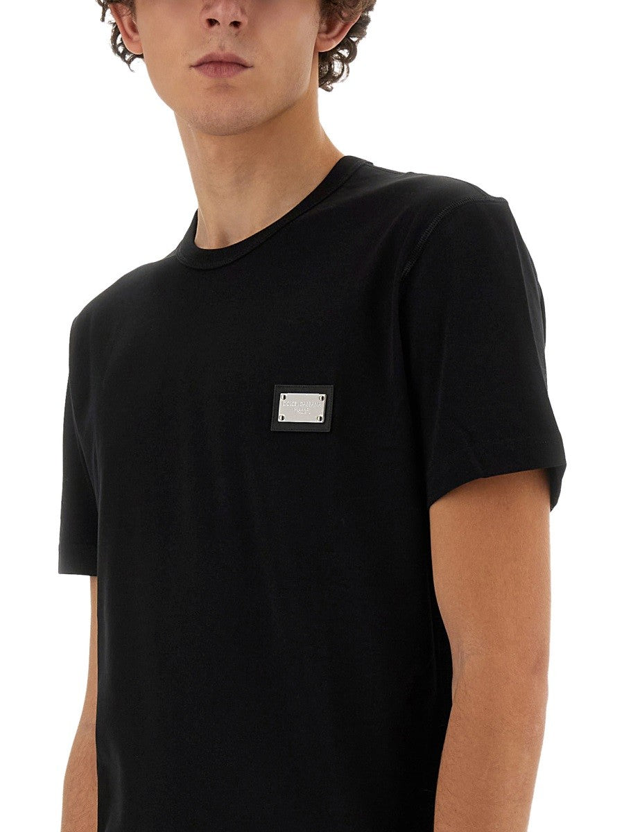 Dolce & Gabbana ロゴプラーク付きTシャツ