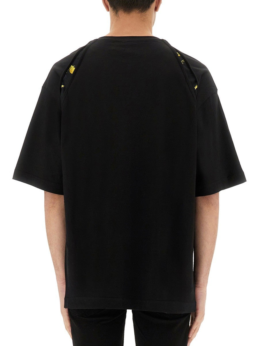 Versace Jeans Couture T-SHIRT WITH BAROQUE OUTLINE INSERTS