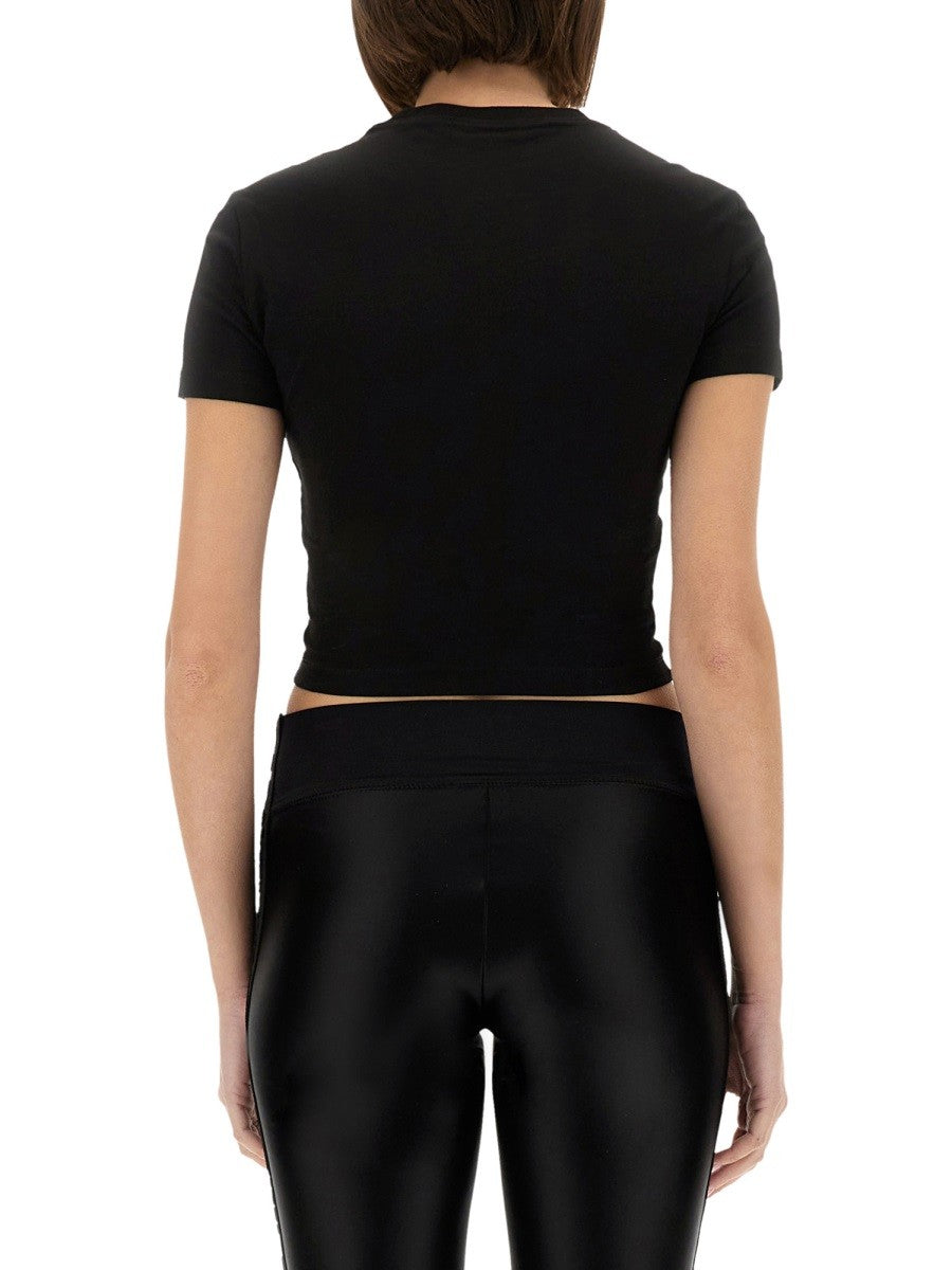 Versace Jeans Couture T-SHIRT MIT KRISTALLEN "OUTLINE BAROQUE"