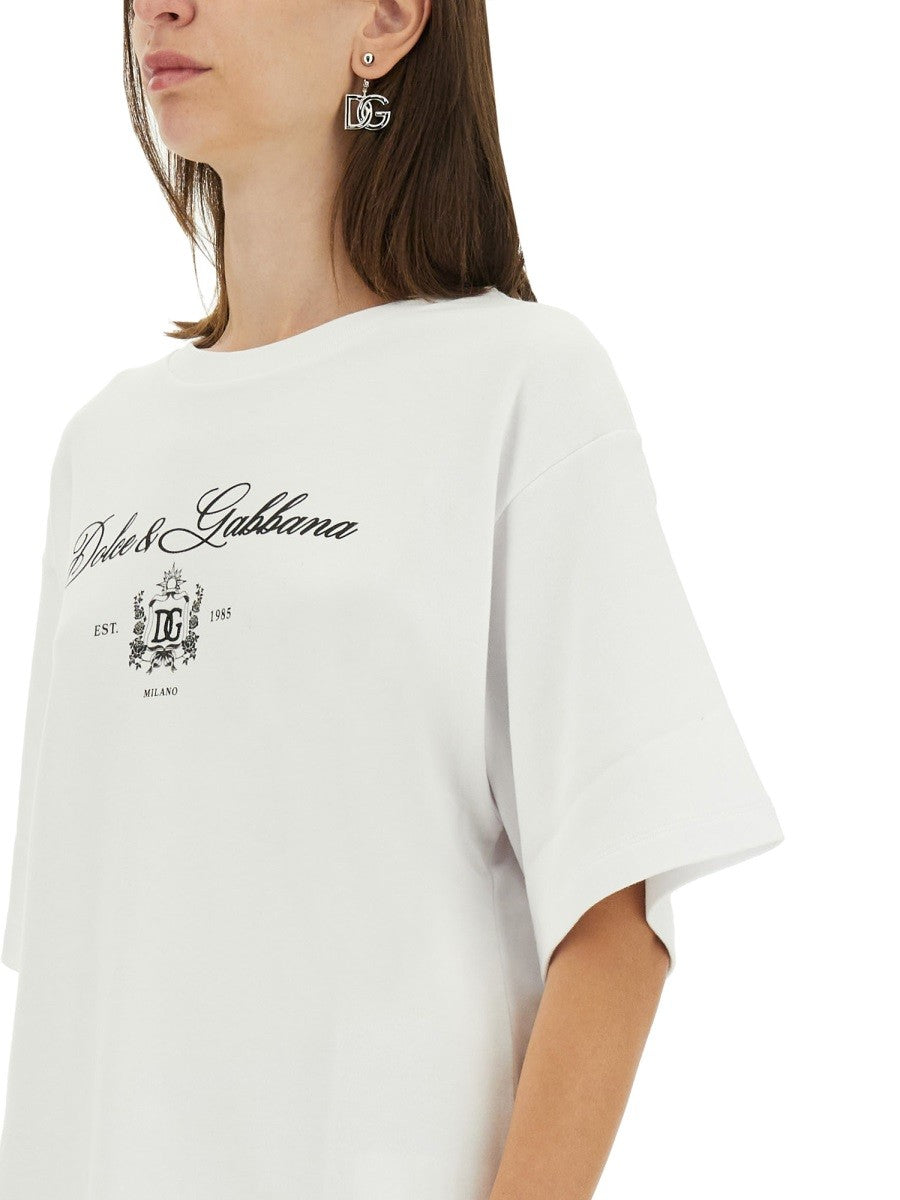 Dolce & Gabbana MARŠKINĖLIAI SU RAŠYTO LOGOTIPU