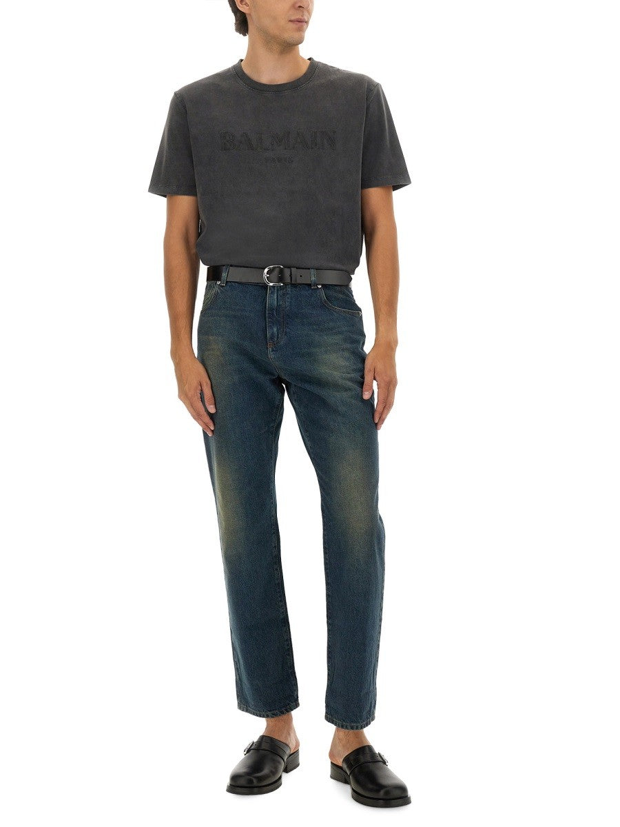 Balmain T-SHIRT WITH LOGO EMBROIDERY