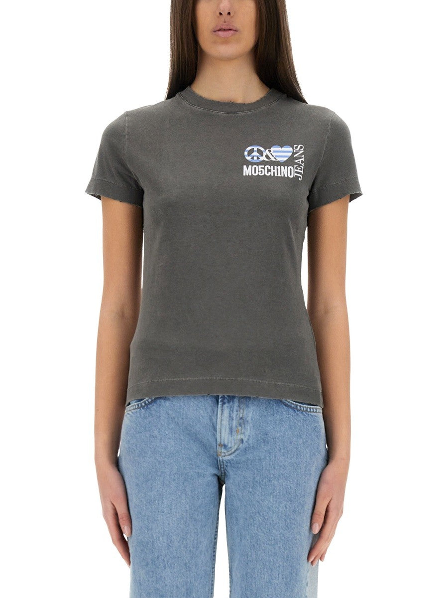 Moschino Jeans T-SHIRT MIT LOGO