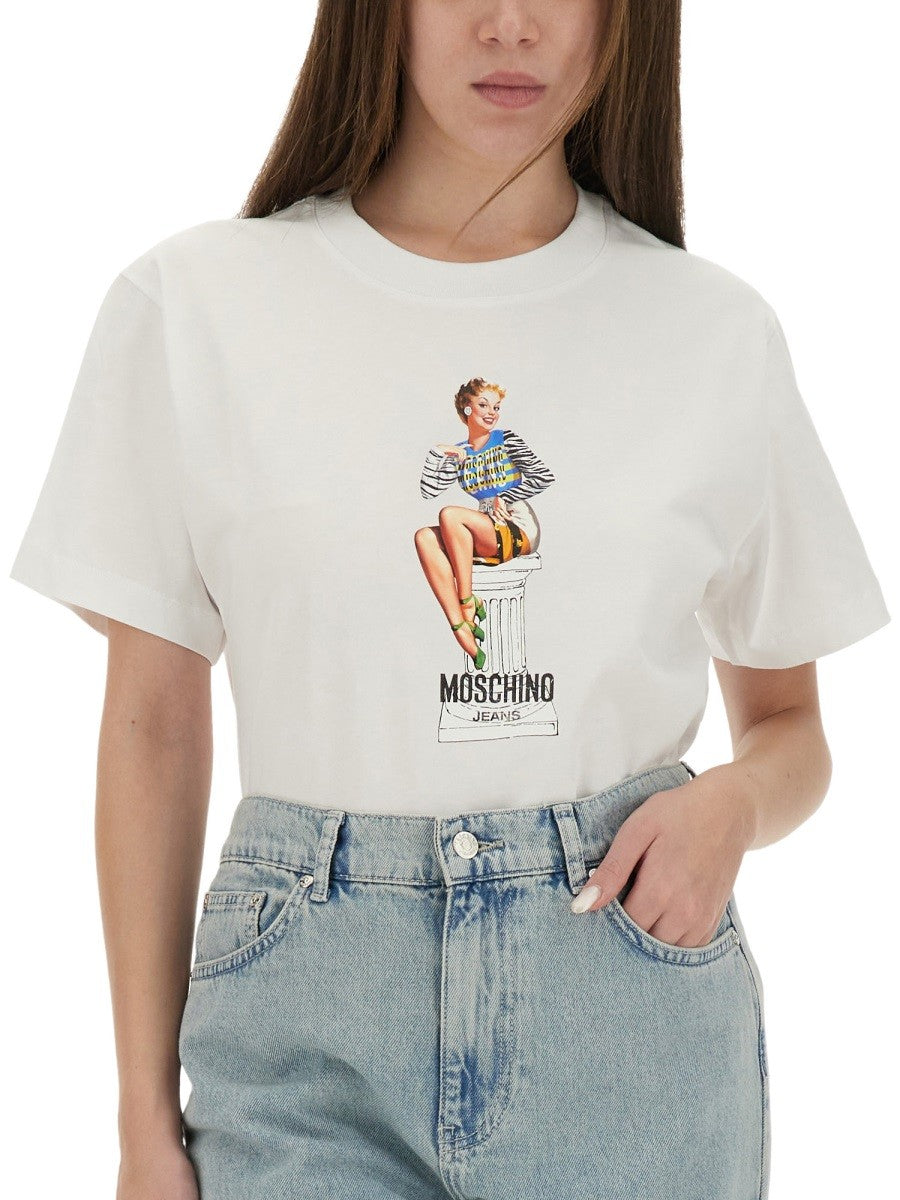 Moschino Jeans T-SHIRT WITH PRINT
