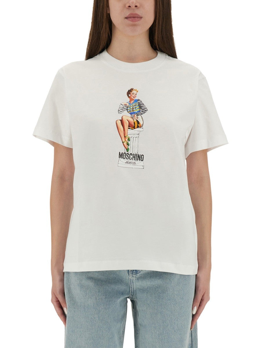 Moschino Jeans T-SHIRT WITH PRINT