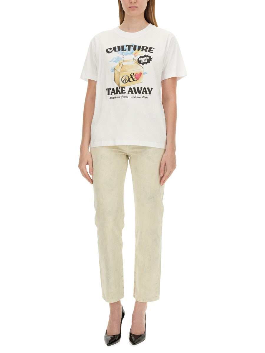 Moschino Jeans T-SHIRT MIT PRINT